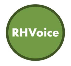 RhVoice Logo - Green disk with RHVoice in white